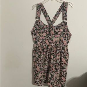 SHEIN floral overall dress with pockets